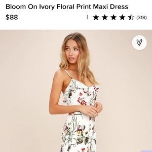 Lulu's Bloom on Ivory Floral Print Maxi Dress